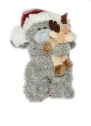 Медвежонок в шапке Деда Мороза с Оленем