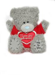 Медвежонок Тедди в красной футболке «I Love You This Much»