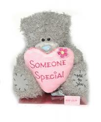 Мишка Tatty Teddy 15см - с розовым сердцем Someone Special (на подставке)