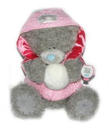 Мишка 45см в розовом плаще со снежком "Someone Special"