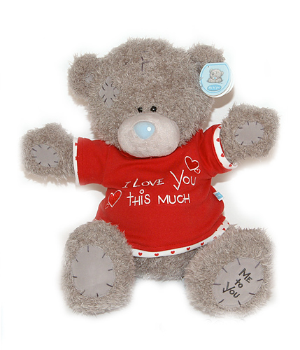 Мишка Tatty Teddy 40см - в красной футболке I Love You This Much
