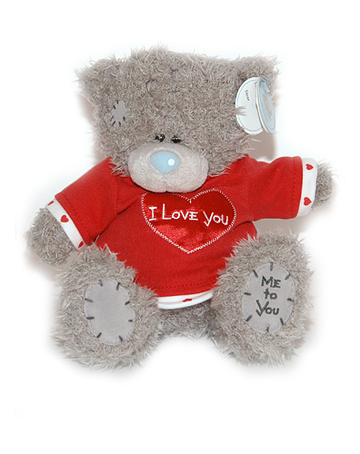 Медвежонок 20см Tatty Teddy - в красной футболке I Love You