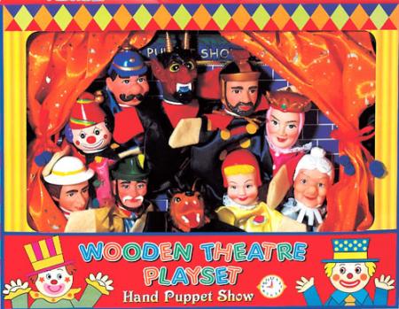 Набор (10 кукол и деревянный кукольный театр)