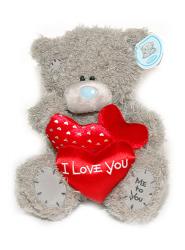 Мишка Tatty Teddy 20см - с тремя красными сердцами I Love You